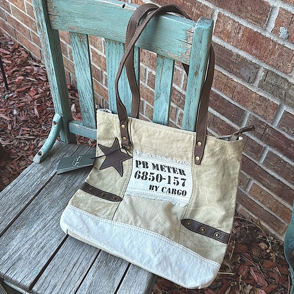 MYRA BAG USA World 🌎 Travel 🧳 Cargo Tan and Brown Tote Bag for Everyday Use - Picture 1 of 12